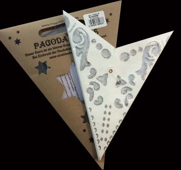 Baby Curves white / Glitter - Foldable glowing Paperstar with 5 points, 40 cm